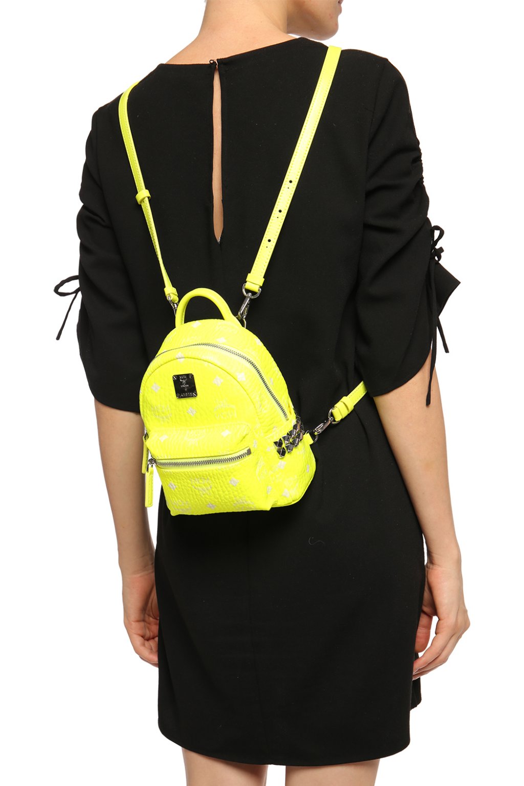 mcm neon backpack